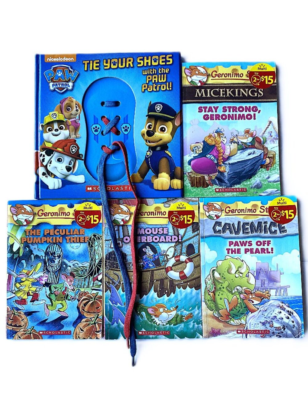 Geronimo Stilton Paperback Books Lot of 4 Like New and 1 Paw Patrol Book